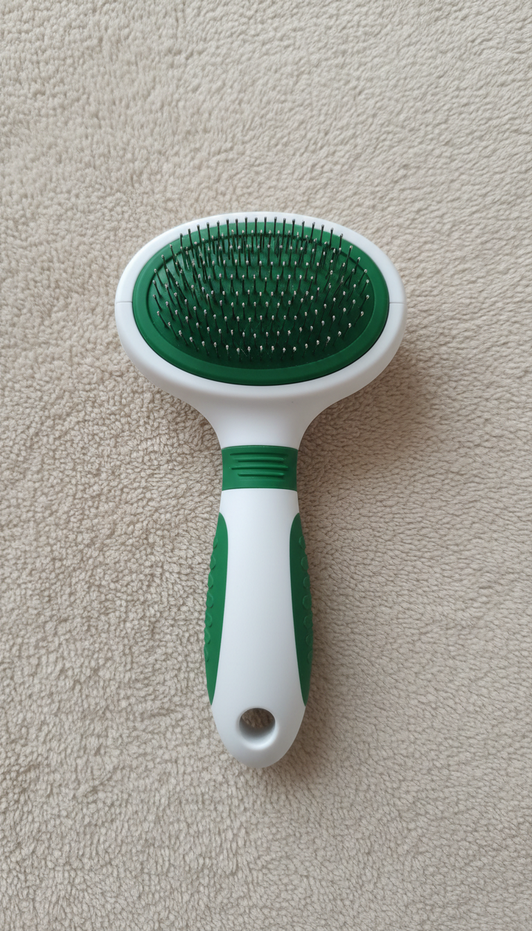Ergonomic Pet Grooming Brush Forest Green