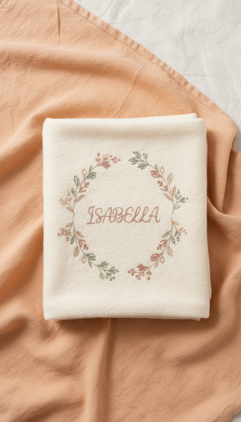 Embroidered Heirloom Baby Blanket