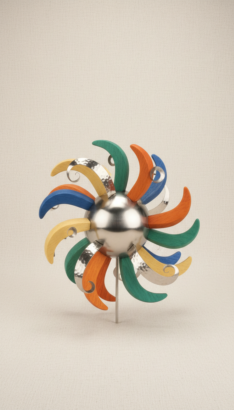 Steel & Wood Whimsical Garden Ornament