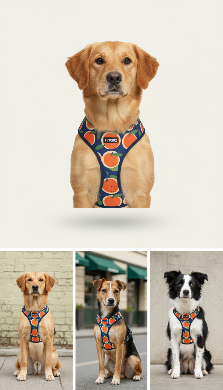 Graphic Print Dog Harness