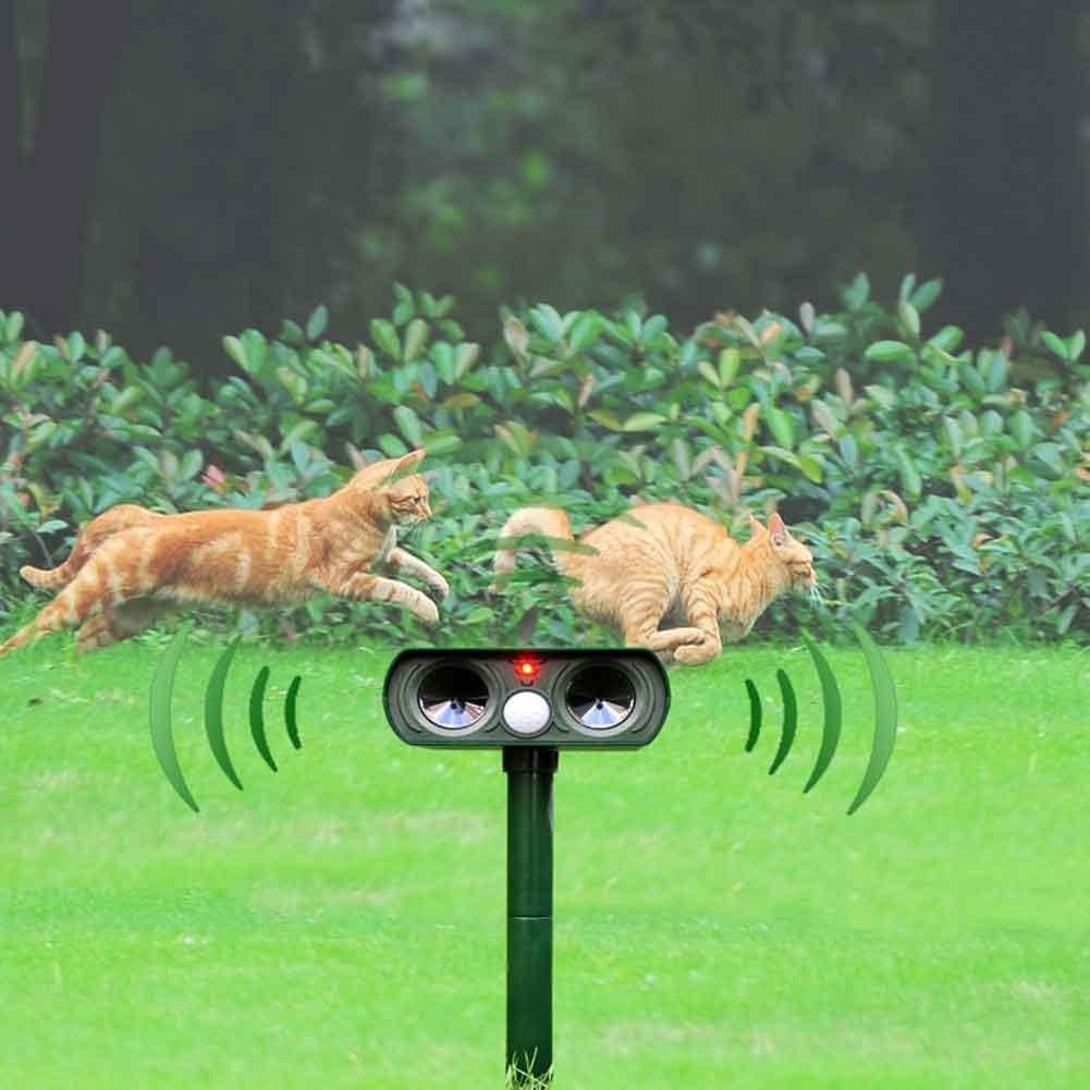Solar Ultrasonic Animal Repellent - Portable, 26 ft Range