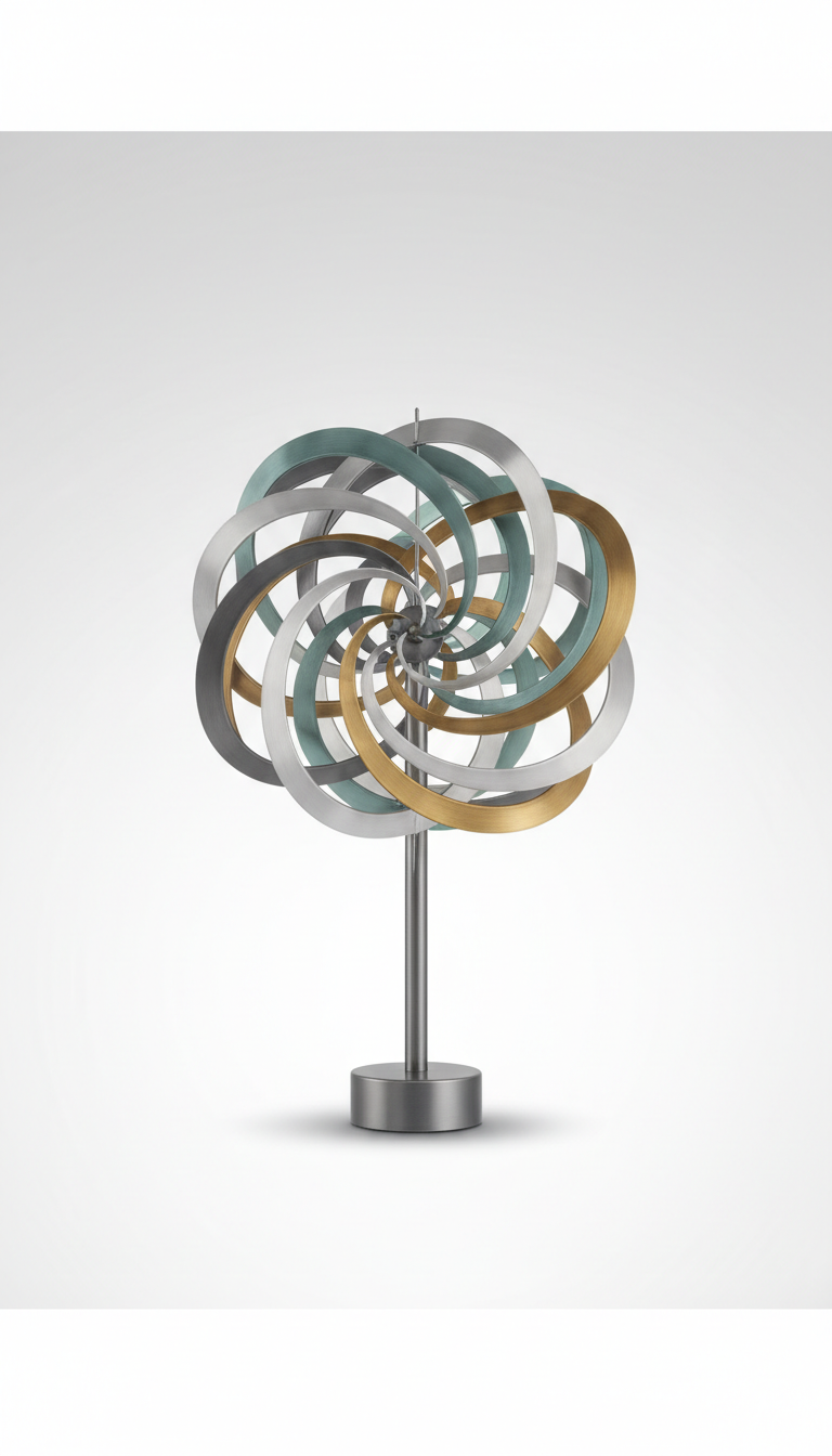 Brushed Steel Cascade Wind Spinner