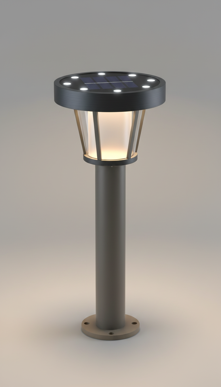 Solar Pathway Post Light Matte Black