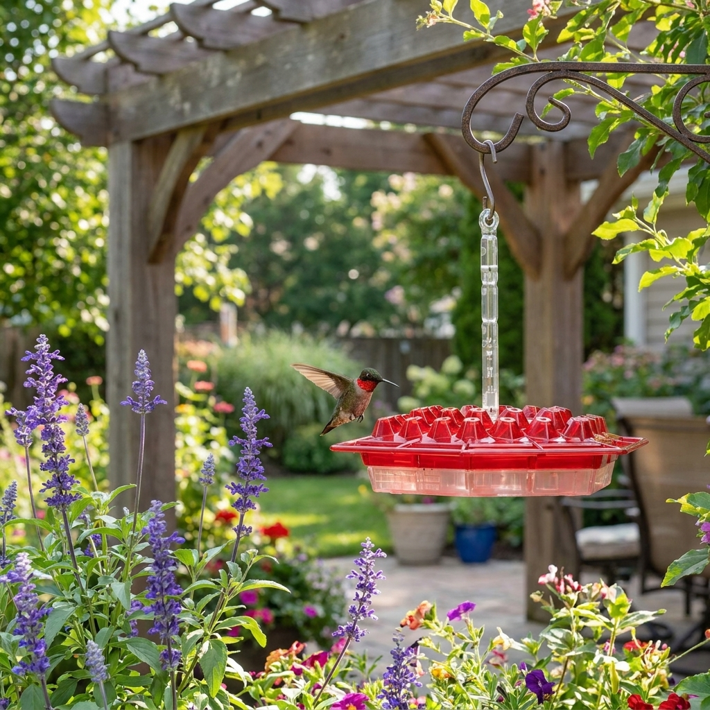 Hummingbird Feeder With Built-In Ant Moat - lifestyle