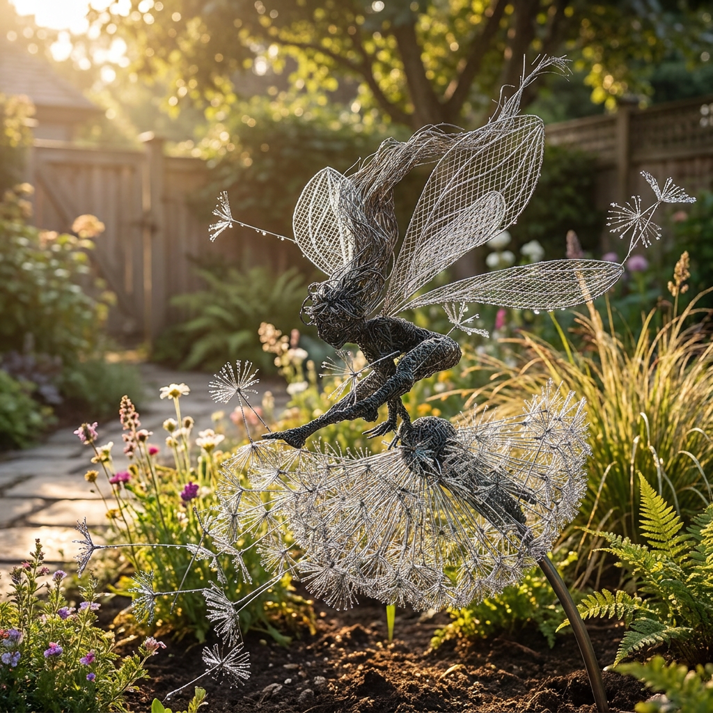 Fairy Steel Garden Sculptures - lifestyle