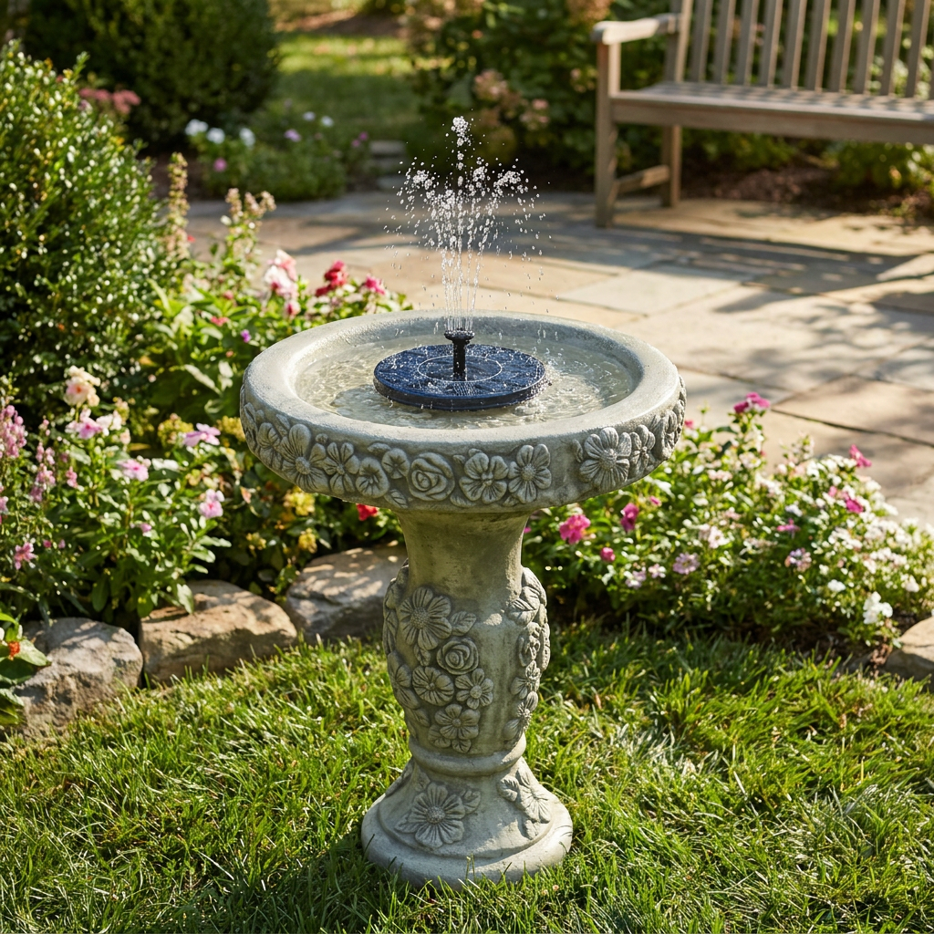 Solar Water Fountain for Garden - lifestyle