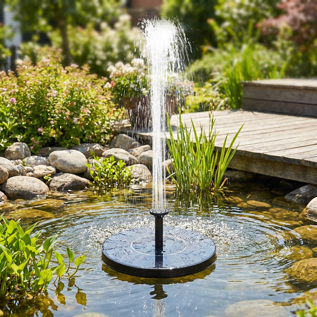 Solar Fountain Pump Floating Water Decor - lifestyle