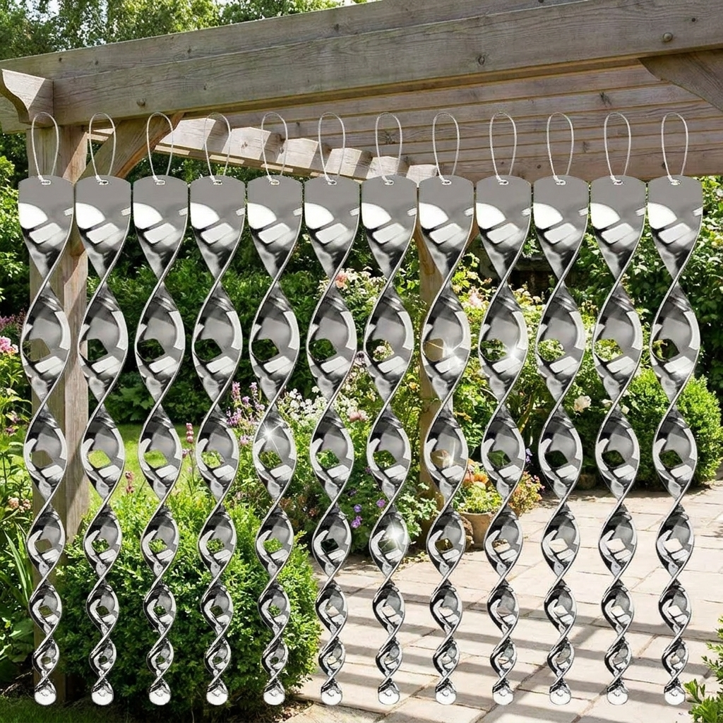 Reflective Bird Deterrent Spiral Rod - lifestyle