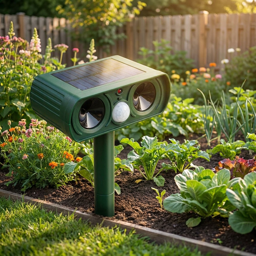 Solar-powered Ultrasonic Animal Repellent - lifestyle